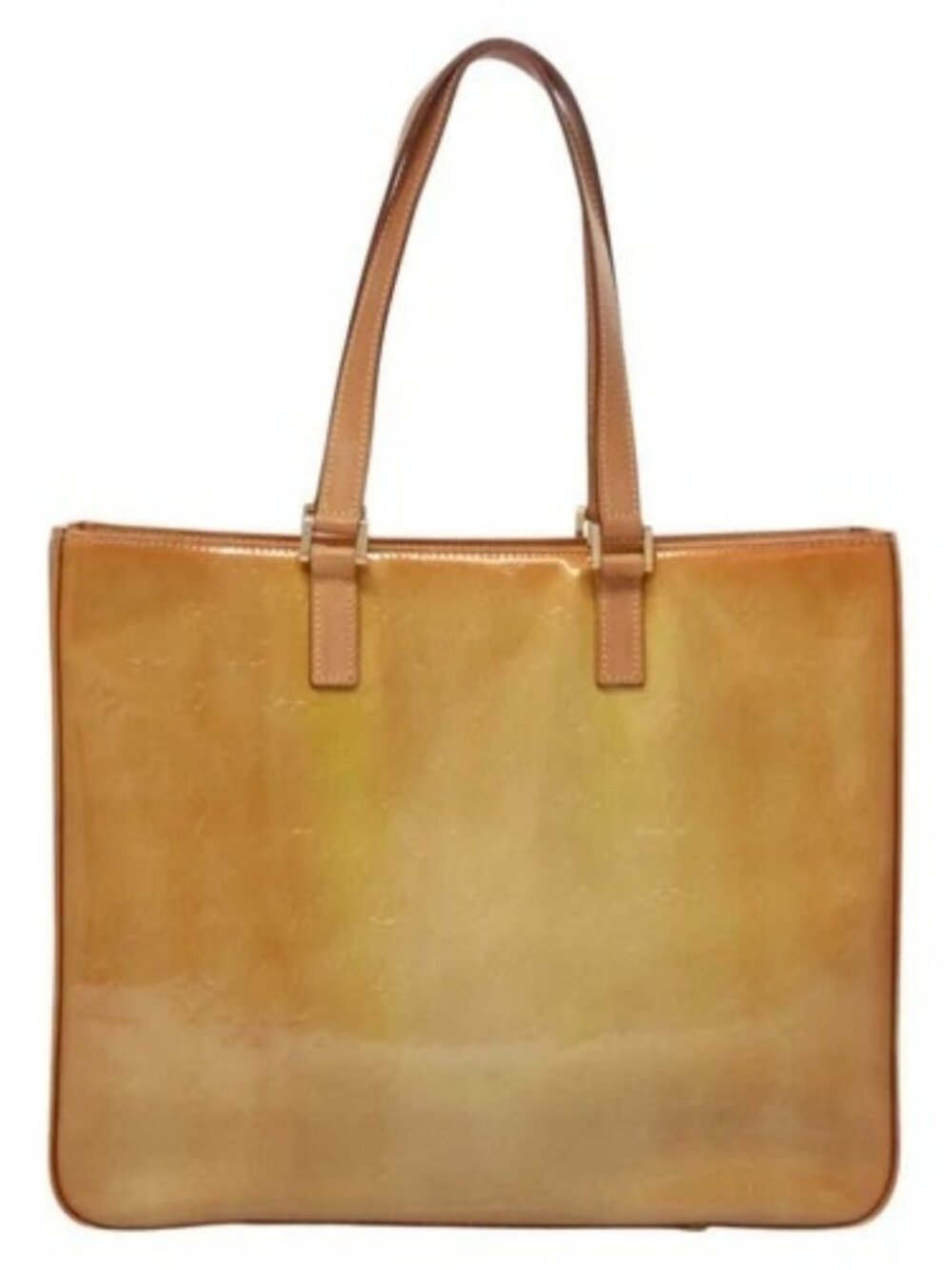 LOUIS VUITTON Monogram Vernis Columbus Tote Bag Beige M91023 LV Auth 100753 - Picture 2 of 16